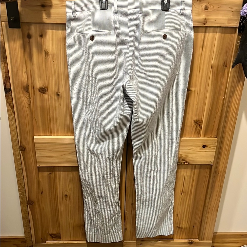 J. Crew Men's Classic Blue and White Pinstripe Pants - Picture 8 of 10
